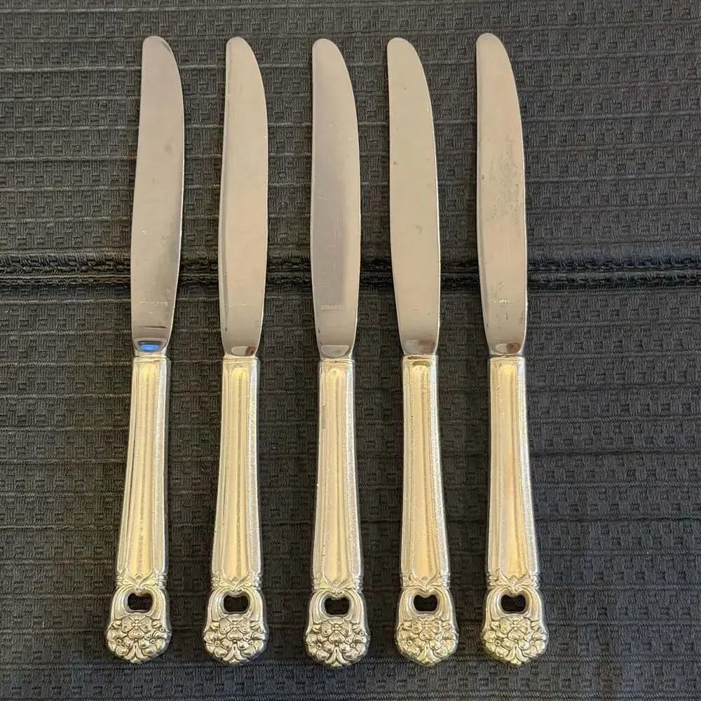 Roger Bros “Eternally Yours” Silverplate Hollow Handle Dinner Knives Set of 5